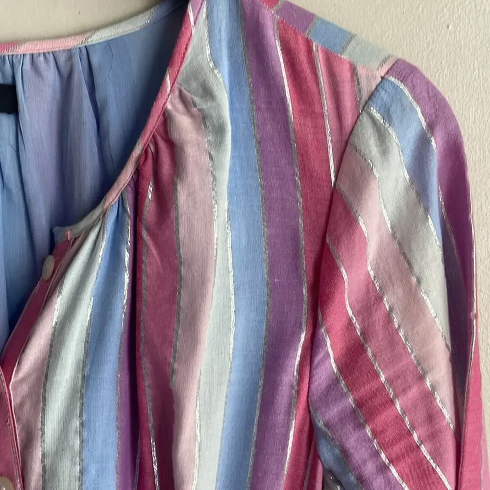 J.Crew Belted button-up dress in pastel stripe